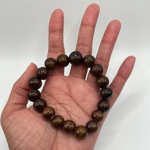 Men’s Amber Glass Bead Stretch Bracelet